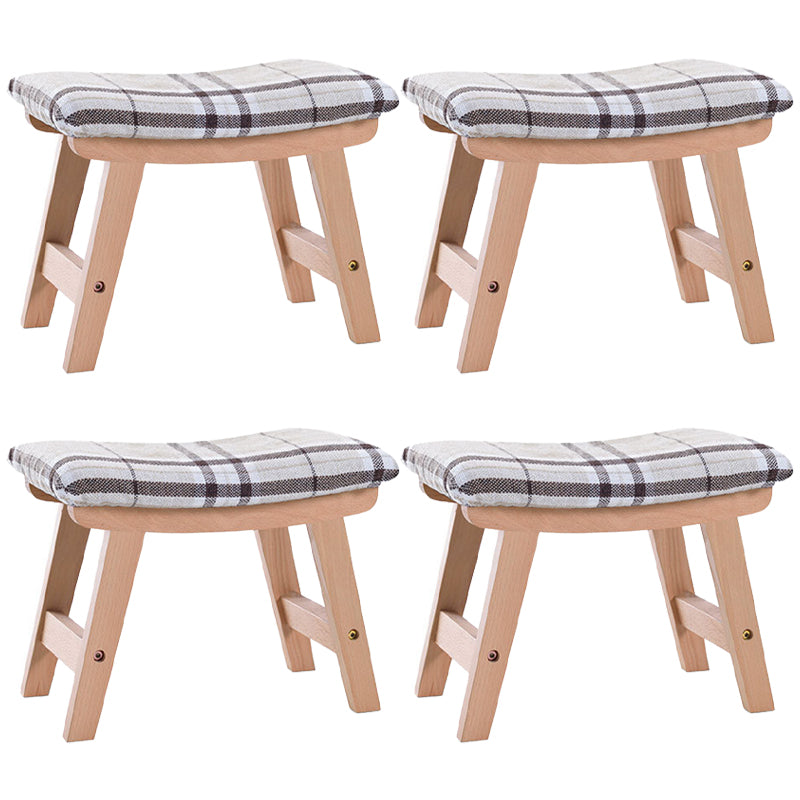 Rectangle Ottoman Contemporary Footstools Linen Upholstered Tear Resistant Ottoman