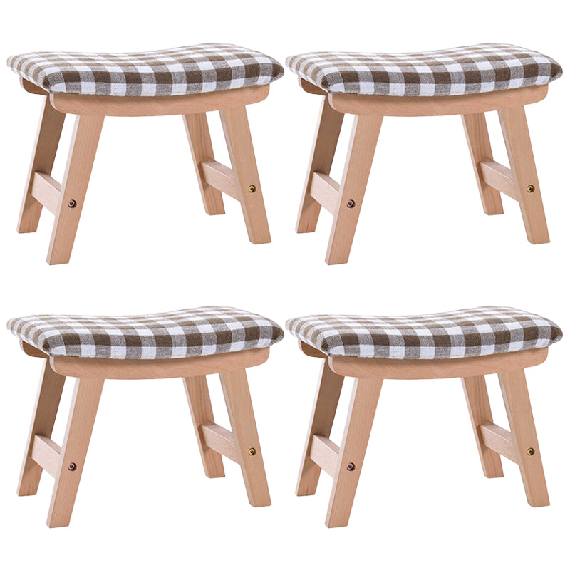 Rectangle Ottoman Contemporary Footstools Linen Upholstered Tear Resistant Ottoman