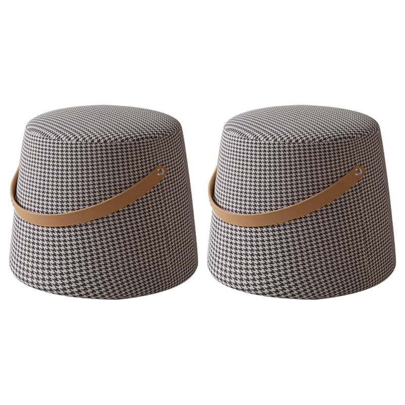 Stylish Round Ottoman Pure Color Faux Leather Water Resistant Standard Ottoman