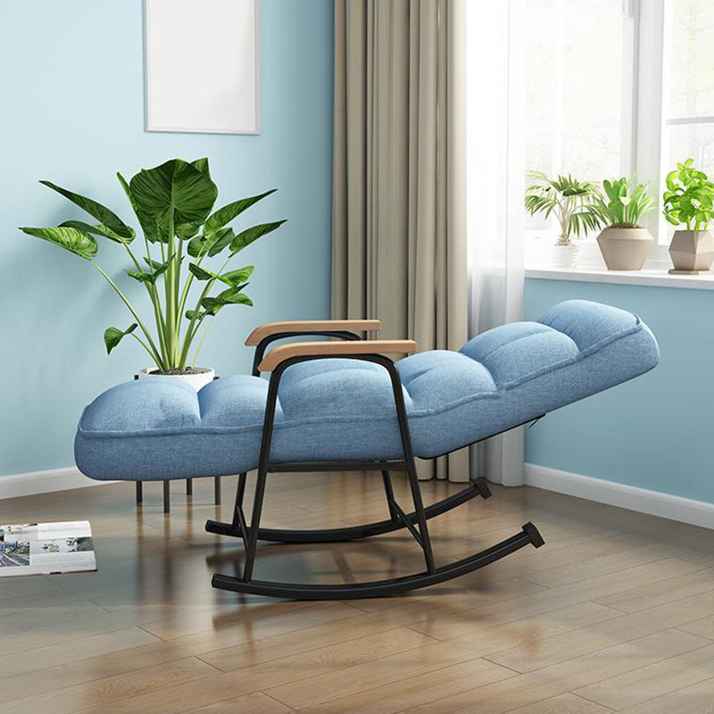 Modern Style Rocking Chair Metal Frame Spindle Rocker Chair with Cushion