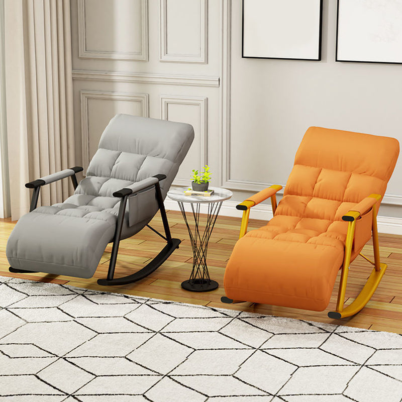 Glam Rocking Accent Chair Upholstered Button-Tufted Recliner Chair