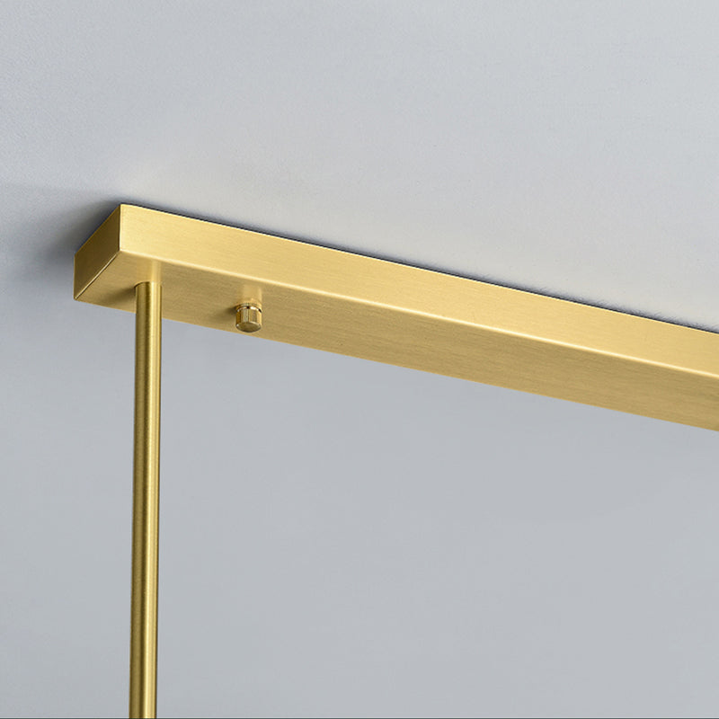 Modern Style Cylindrical Shape Island Lights White Glass 3-light Island Lighting in Gold
