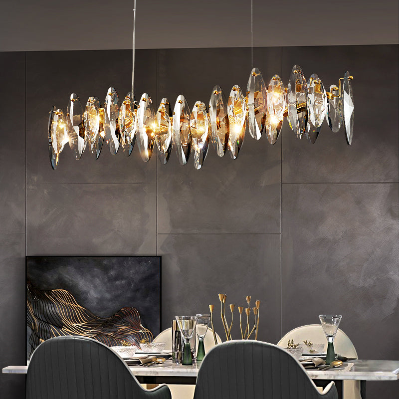 Geometry Shape Island Lights Modern Style Crystal 6 Light Island Lighting