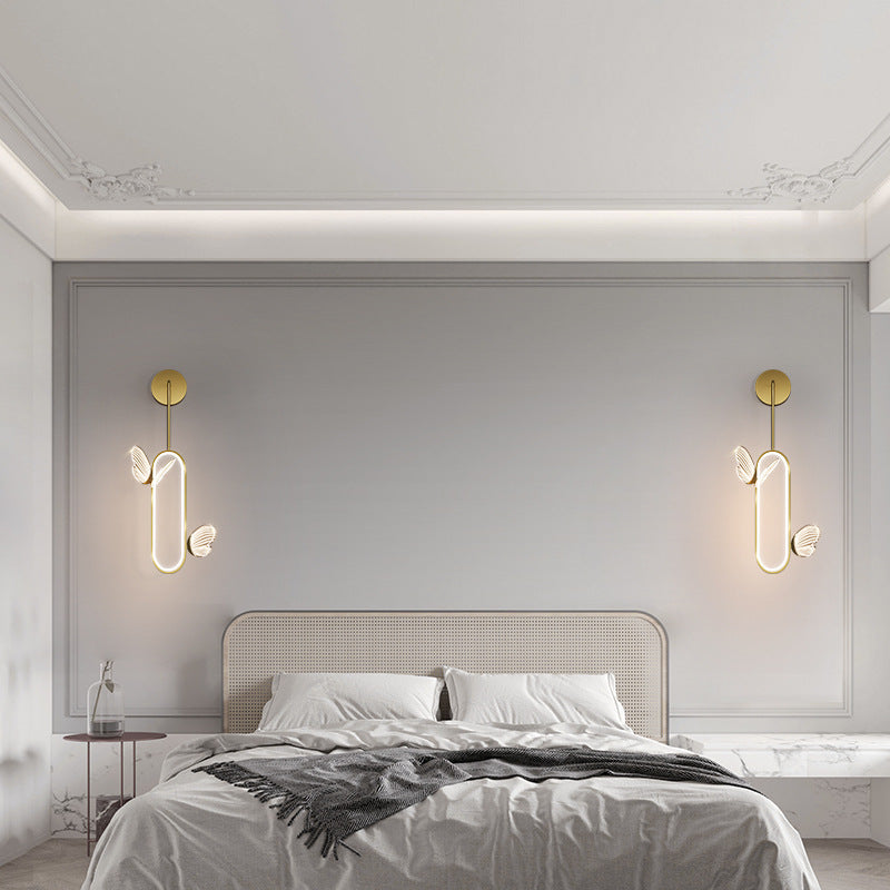 1 Light Oval Wall Lighting Fixtures Modern Style Metal Wall Mounted Lamps