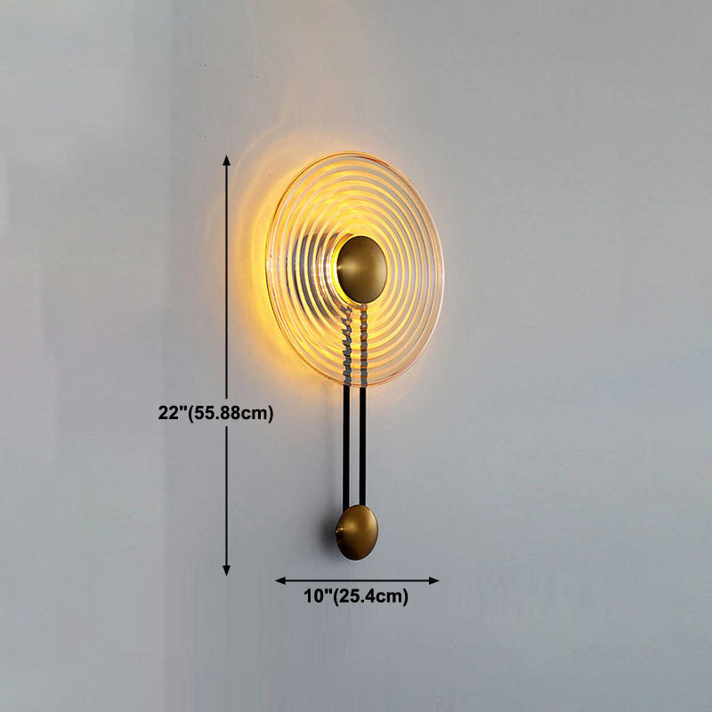 1 Light Round Wall Lighting Fixtures Modern Style Glass Wall Mounted Lamps