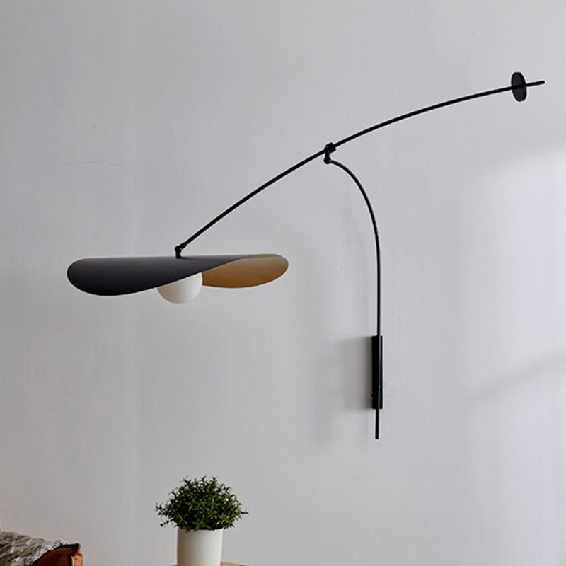 Nordic Style Metal Wall Light Long Arm 1 Light Wall Sconce for Dining Room