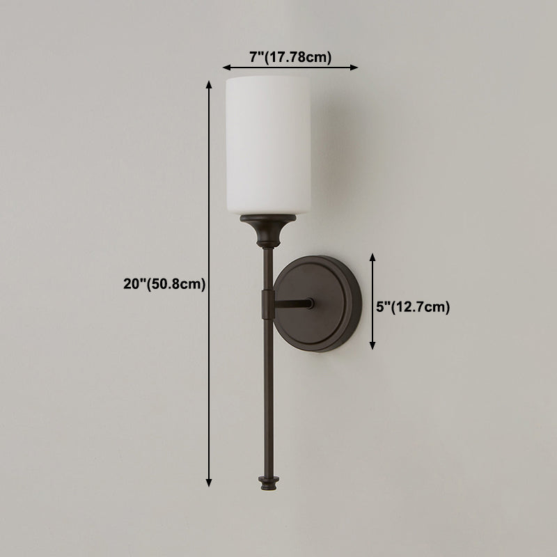 Glass Cylinder Wall Lighting Modern Style 1 Light Wall Lighting Fixtures