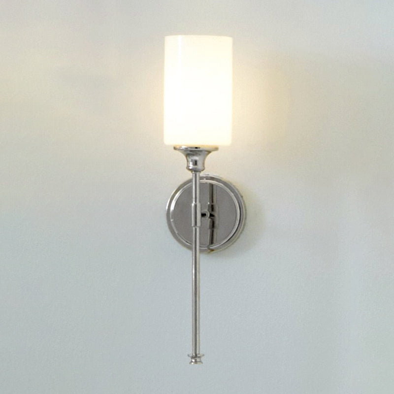 Glass Cylinder Wall Lighting Modern Style 1 Light Wall Lighting Fixtures
