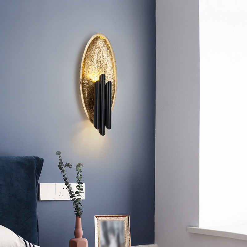 Metal Oval Wall Lighting Modern Style 2 Lights Wall Lighting Fixtures