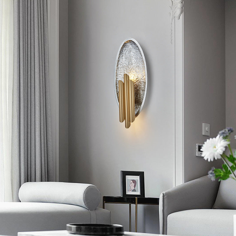 Metal Oval Wall Lighting Modern Style 2 Lights Wall Lighting Fixtures