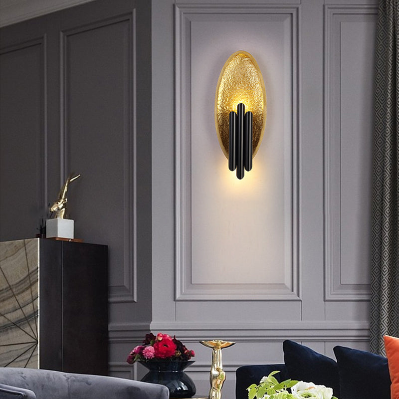 Metal Oval Wall Lighting Modern Style 2 Lights Wall Lighting Fixtures