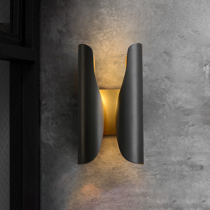 Metal Curved Wall Lighting Modern Style 2 Lights Wall Lighting Fixtures