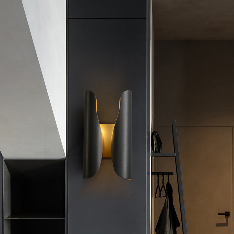 Metal Curved Wall Lighting Modern Style 2 Lights Wall Lighting Fixtures