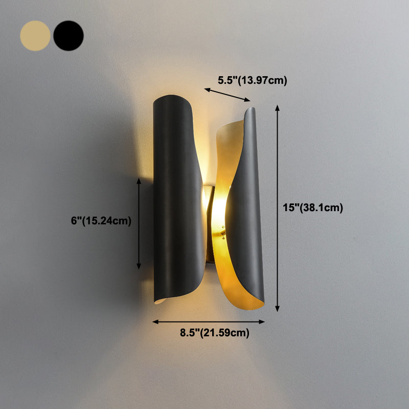 Metal Curved Wall Lighting Modern Style 2 Lights Wall Lighting Fixtures