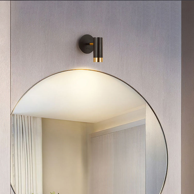 1-Light Modern Metal Wall Light Cylinder 5" High Reading Wall Sconce with Switch