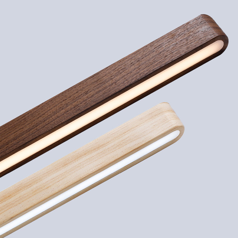 Linear Shade Wood Wall Sconce Modern Style Single Light Wall Mounted Light