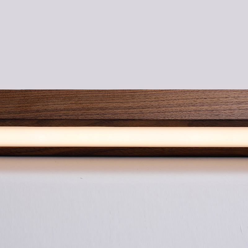 Linear Shade Wood Wall Sconce Modern Style Single Light Wall Mounted Light