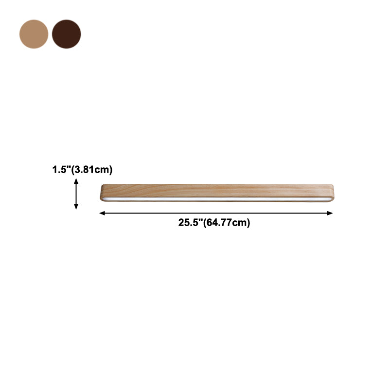Linear Shade Wood Wall Sconce Modern Style Single Light Wall Mounted Light