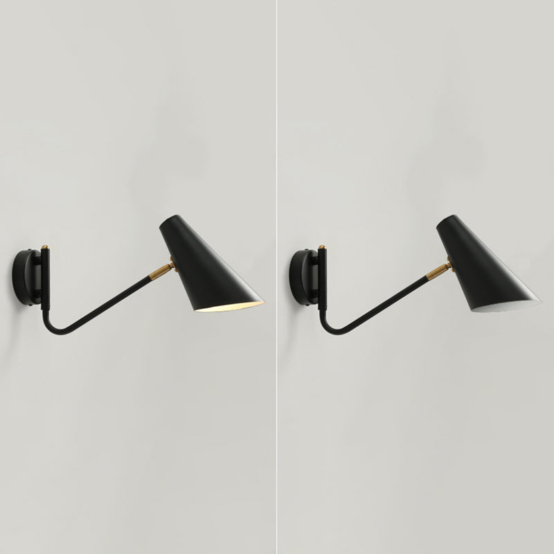 Nordic Style Metal Wall Light 16.5" Wide Swing Arm Wall Sconce for Bedroom