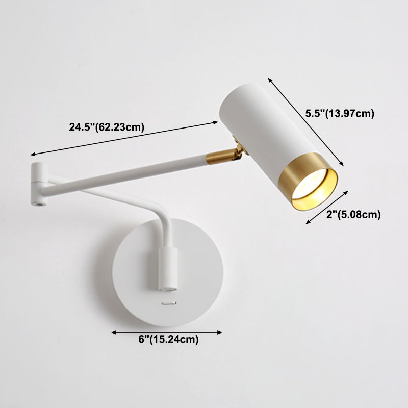Nordic Style Metal Wall Light Swing Arm Wall Sconce for Bedroom