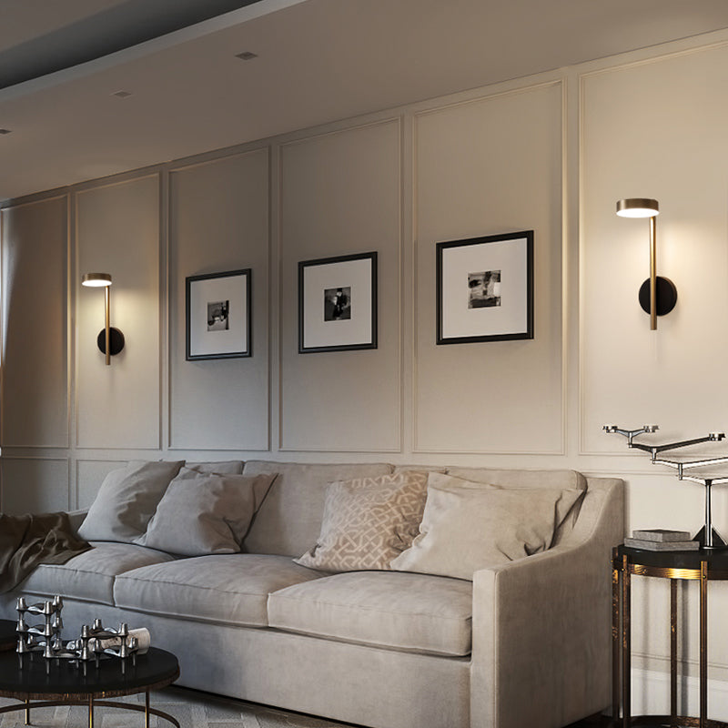 Nordic Metal Wall Light Gold Rotatable 15.5" High LED Wall Sconce for Living Room