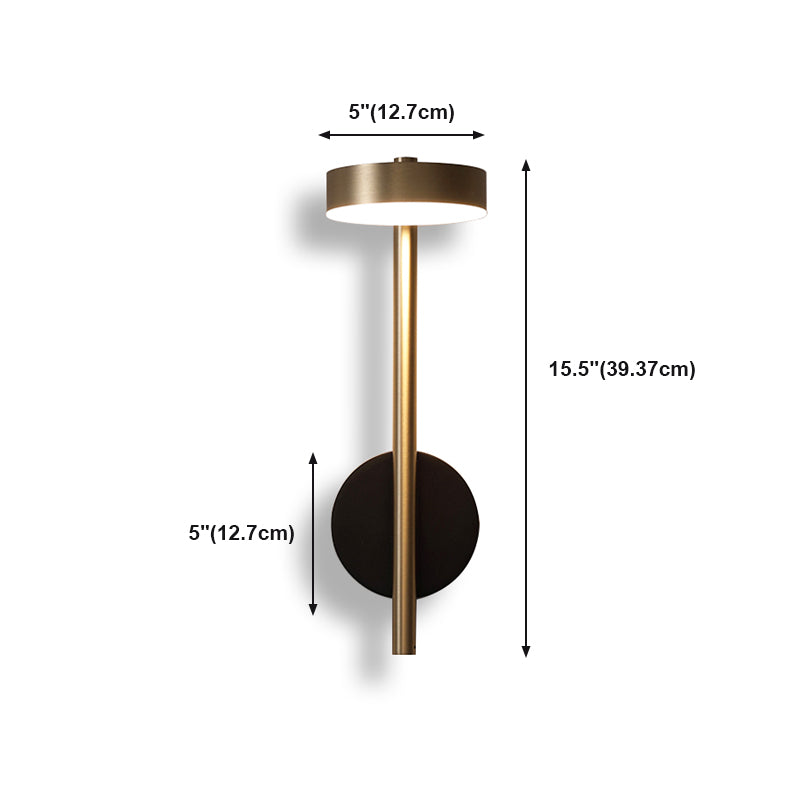 Nordic Metal Wall Light Gold Rotatable 15.5" High LED Wall Sconce for Living Room