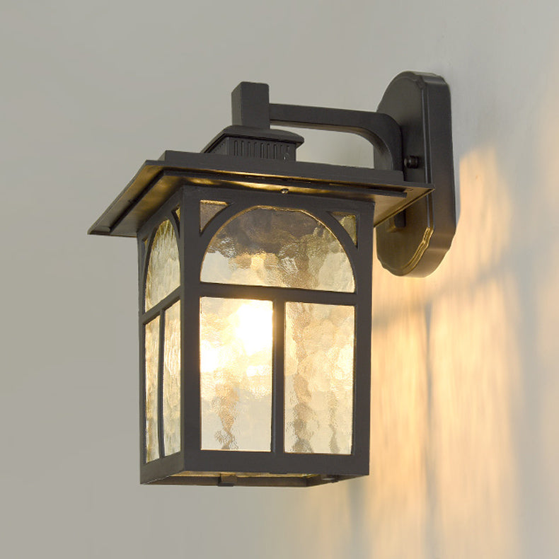 Retro Ripple Glass Shade Wall Light Geometric Single Light Wall Sconce for Outdoors