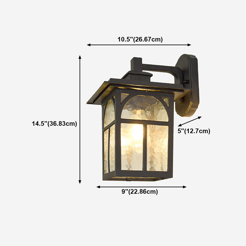 Retro Ripple Glass Shade Wall Light Geometric Single Light Wall Sconce for Outdoors