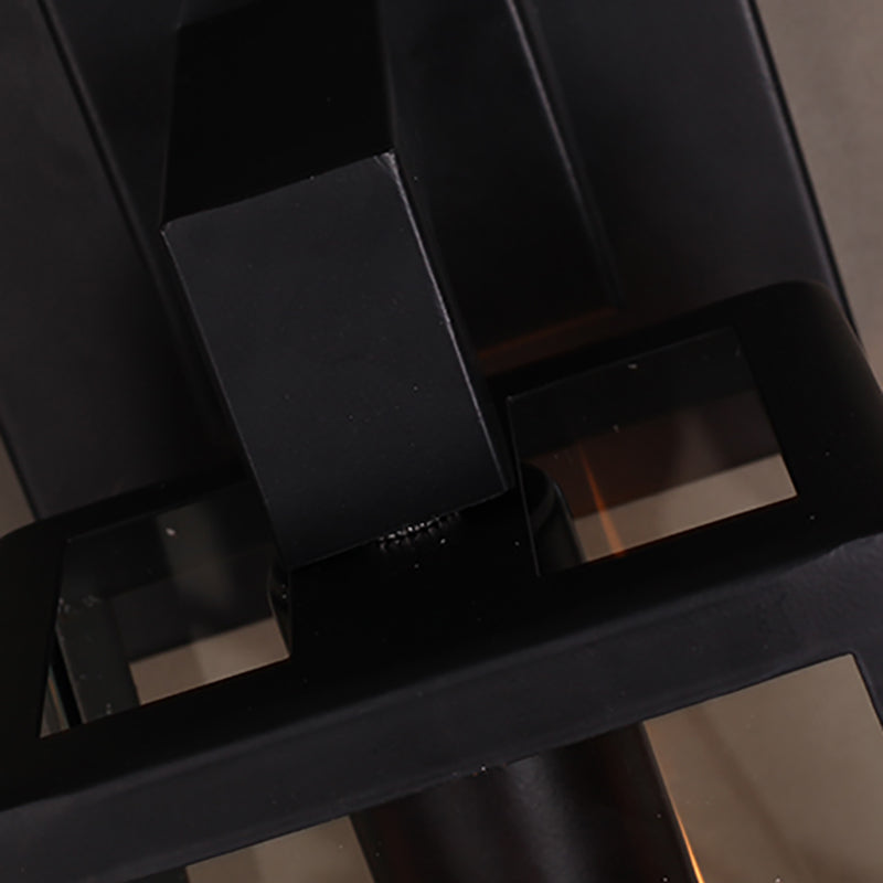 Retro Glass Shade Wall Light Black 1 Light 10.5" High Wall Sconce for Bar