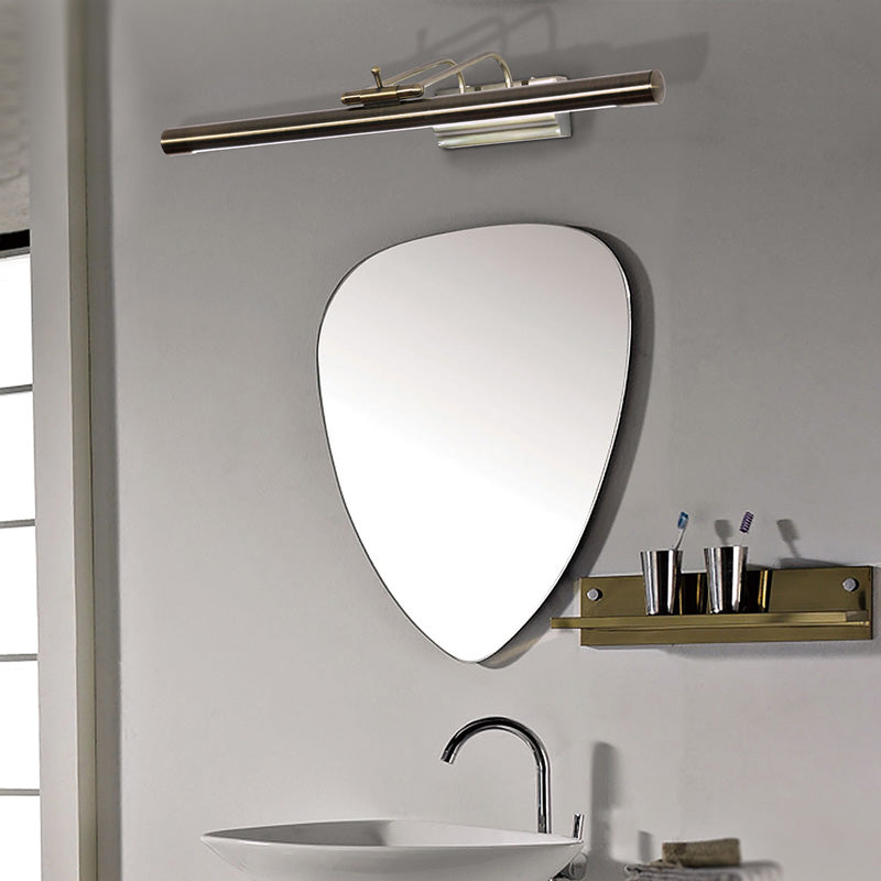 Linear Shade Metal Wall Sconce Modern 1 Light Mirror Wall Mounted Lighting