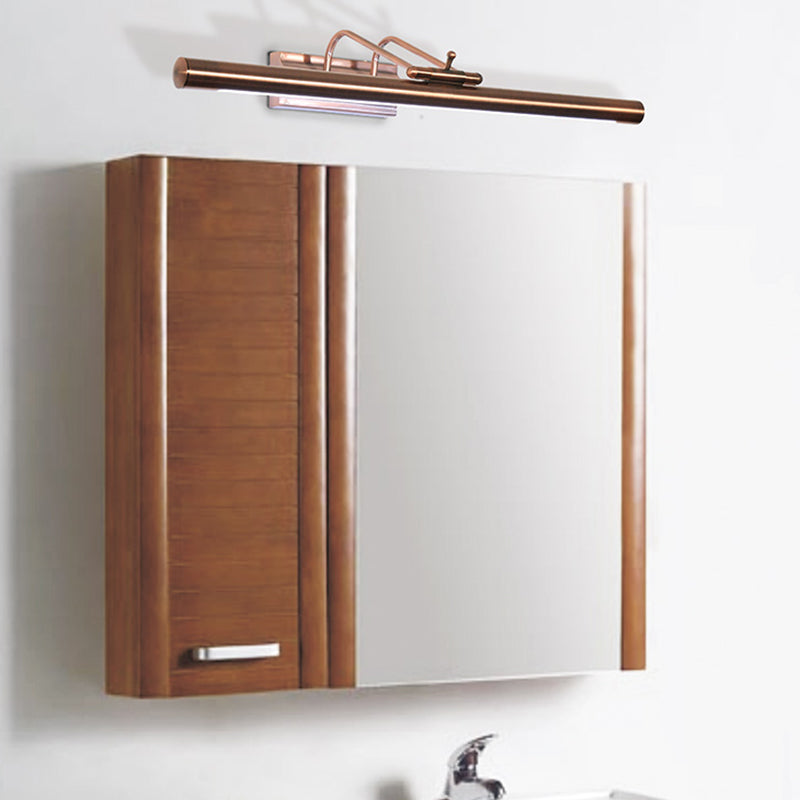 Linear Shade Metal Wall Sconce Modern 1 Light Mirror Wall Mounted Lighting
