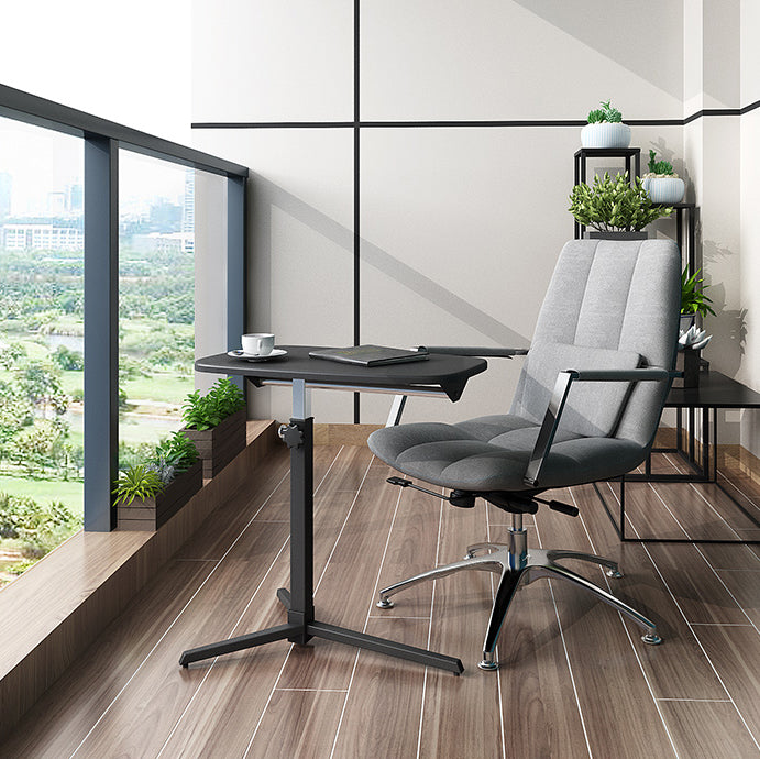 Contemporary Pedestal Base Standing Desk Converter Home Wooden Office Desk