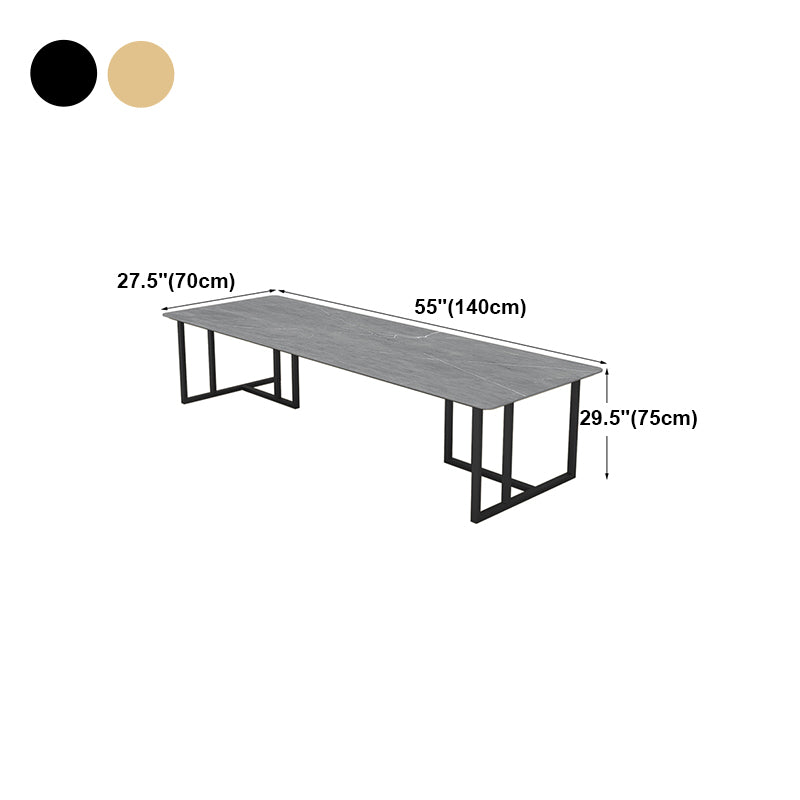 Modern Sintered Stone Office Desk Rectangle Gray Top Desk for Office