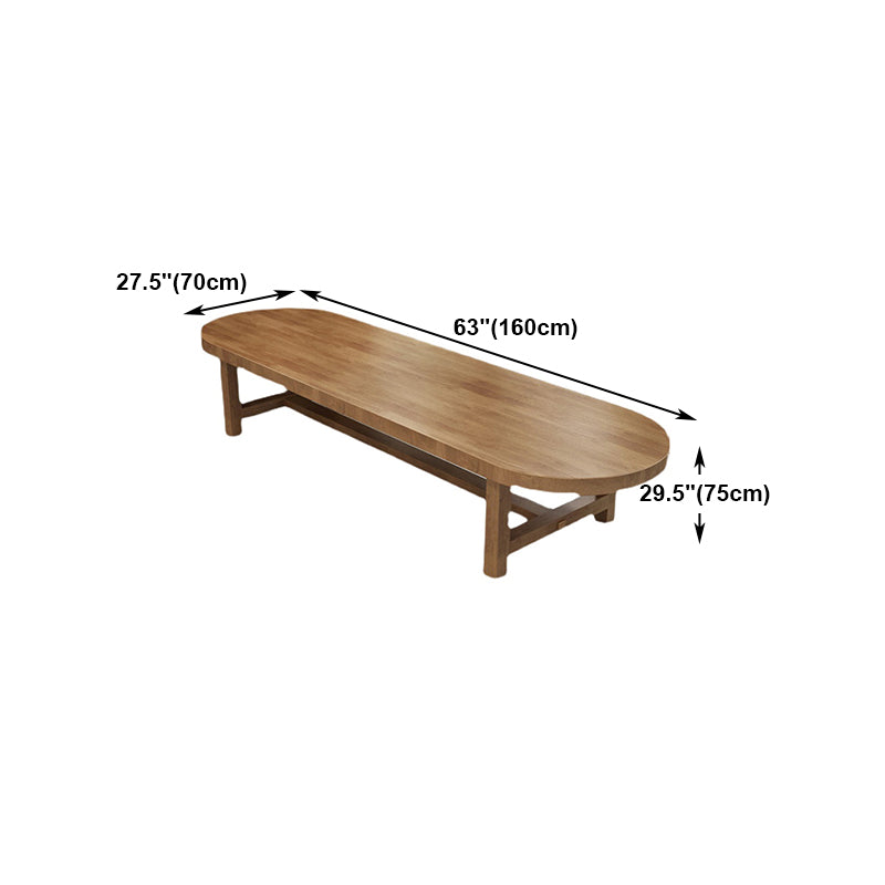 Office Meeting Table Oval Shaped Modern Writing Desk with Solid Wood