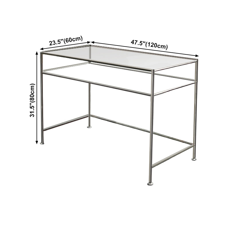 Contemporary Style Rectangular Writing Desk Glass Desk for Office