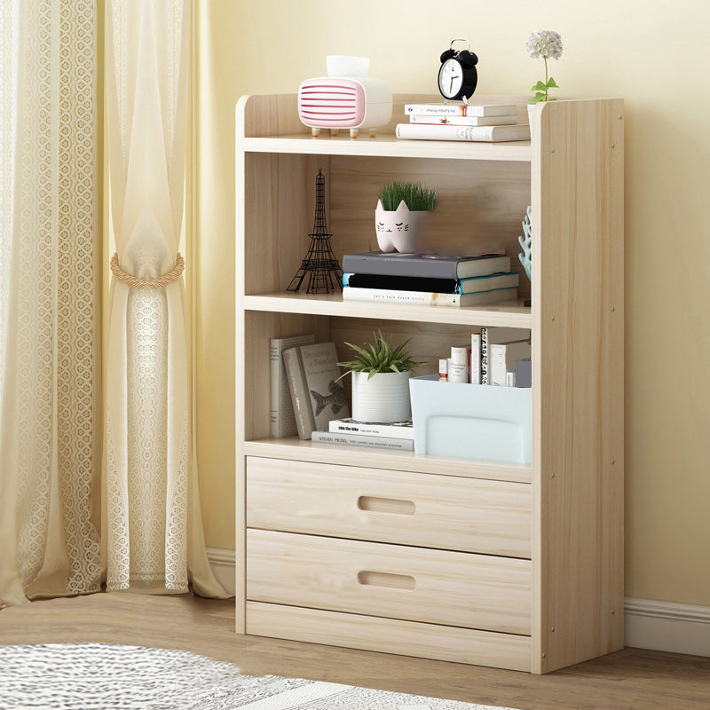 Modern Floor Shelf Bookcase Closed Back Wood Book Shelf for Home