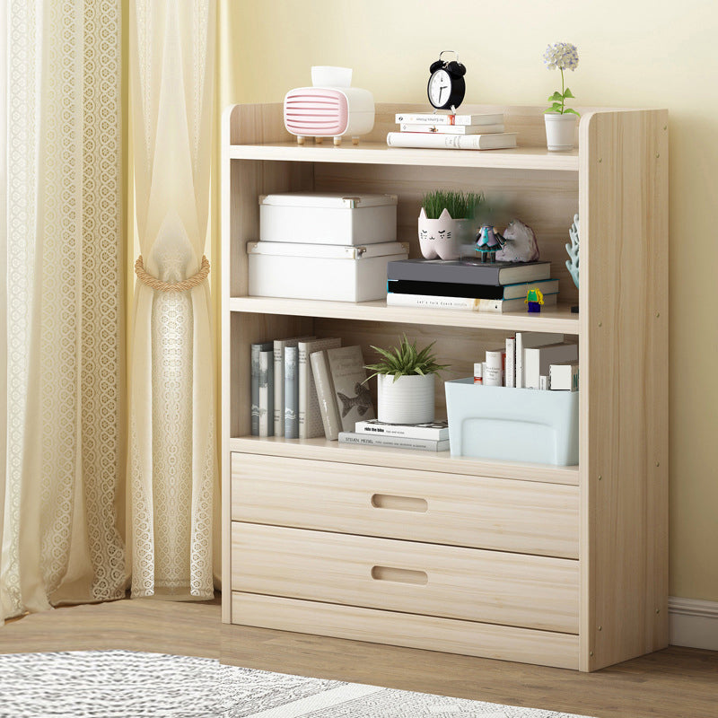 Modern Floor Shelf Bookcase Closed Back Wood Book Shelf for Home