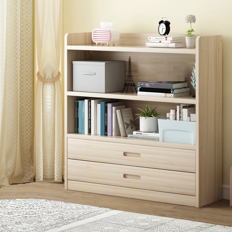 Modern Floor Shelf Bookcase Closed Back Wood Book Shelf for Home