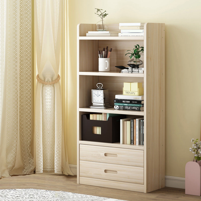 Modern Floor Shelf Bookcase Closed Back Wood Book Shelf for Home