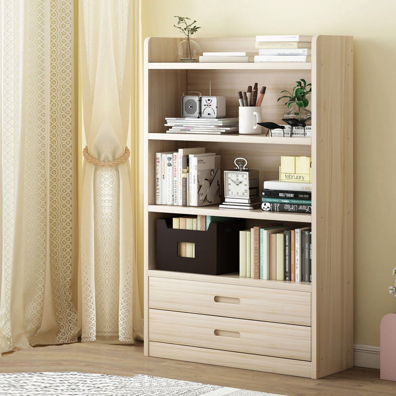 Modern Floor Shelf Bookcase Closed Back Wood Book Shelf for Home