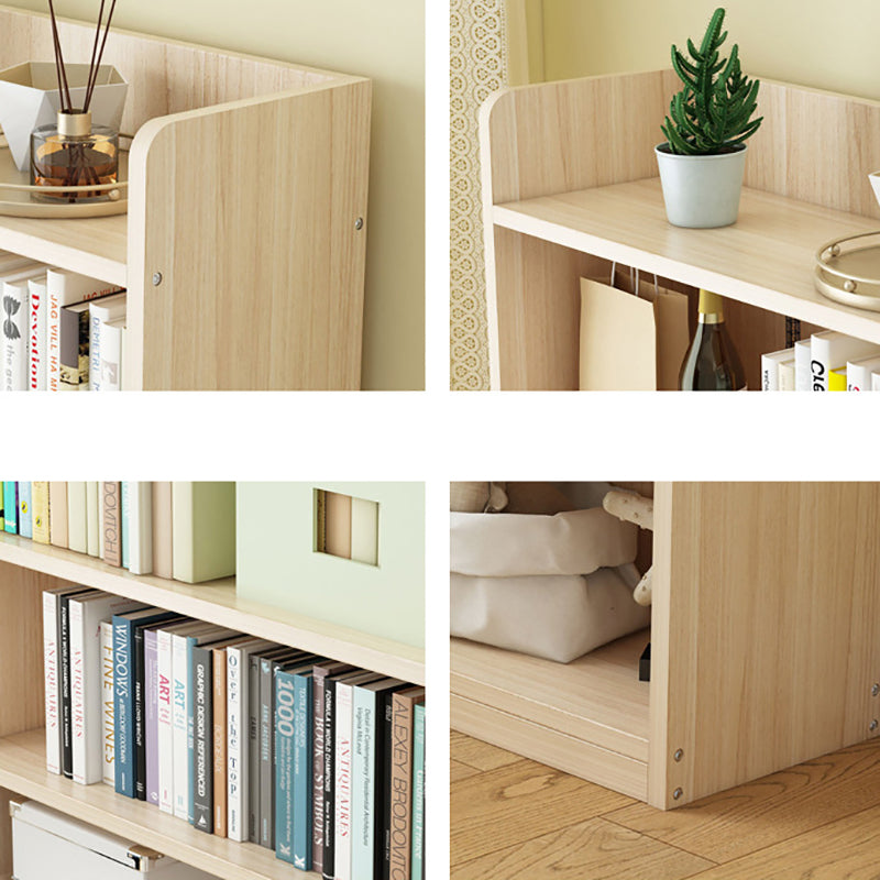 Modern Floor Shelf Bookcase Closed Back Wood Book Shelf for Home