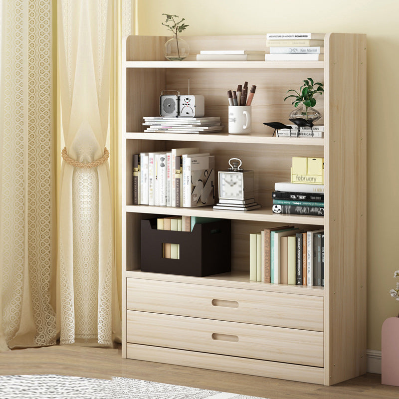 Modern Floor Shelf Bookcase Closed Back Wood Book Shelf for Home