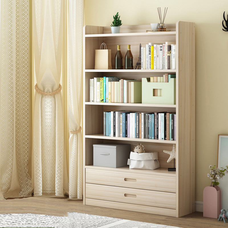 Modern Floor Shelf Bookcase Closed Back Wood Book Shelf for Home