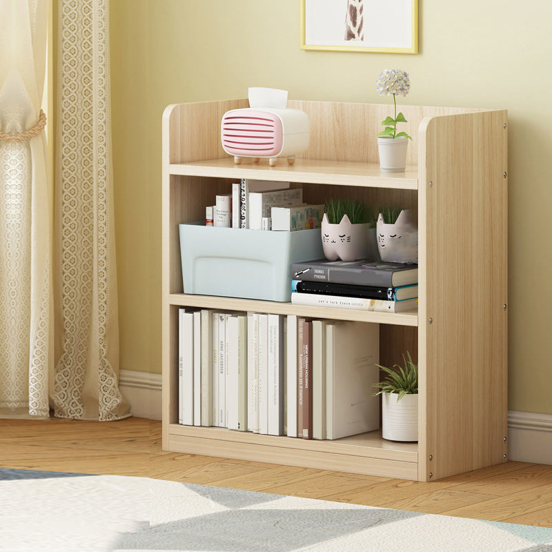 Modern Floor Shelf Bookcase Closed Back Wood Book Shelf for Home
