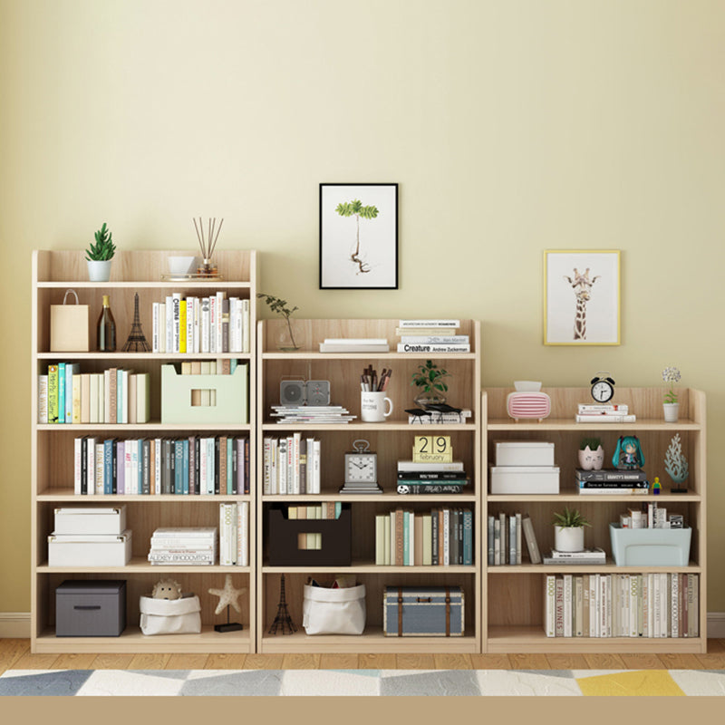 Modern Floor Shelf Bookcase Closed Back Wood Book Shelf for Home