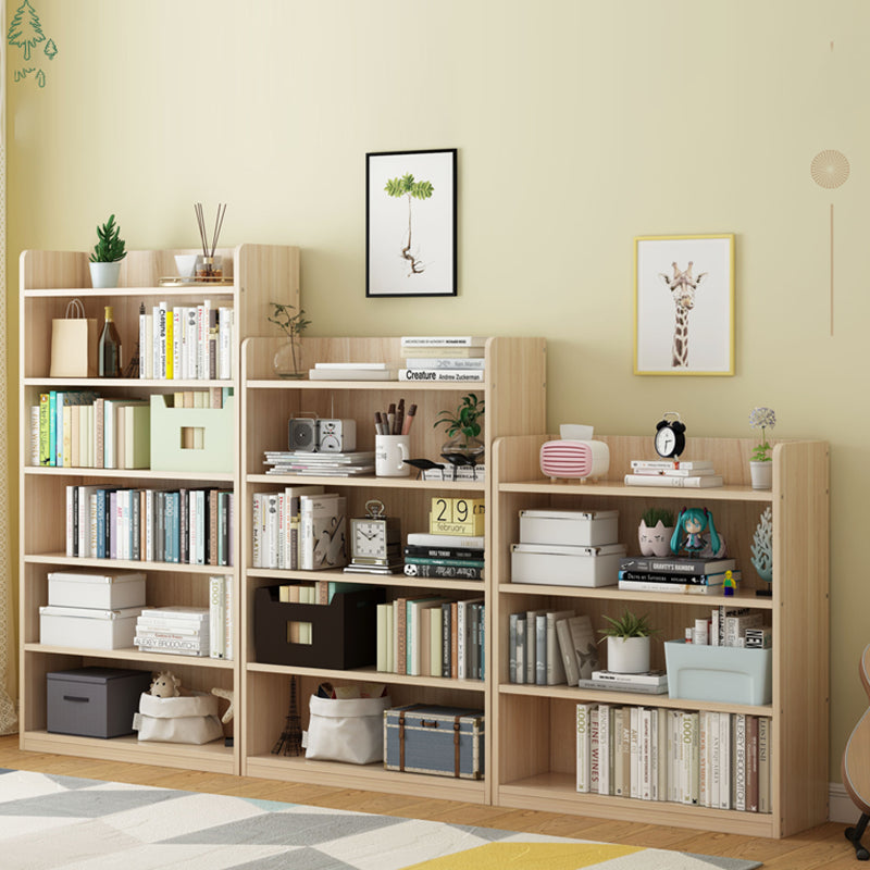 Modern Floor Shelf Bookcase Closed Back Wood Book Shelf for Home