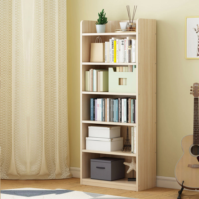 Modern Floor Shelf Bookcase Closed Back Wood Book Shelf for Home