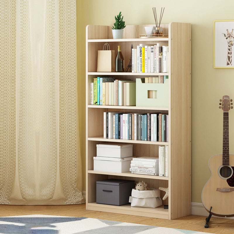 Modern Floor Shelf Bookcase Closed Back Wood Book Shelf for Home