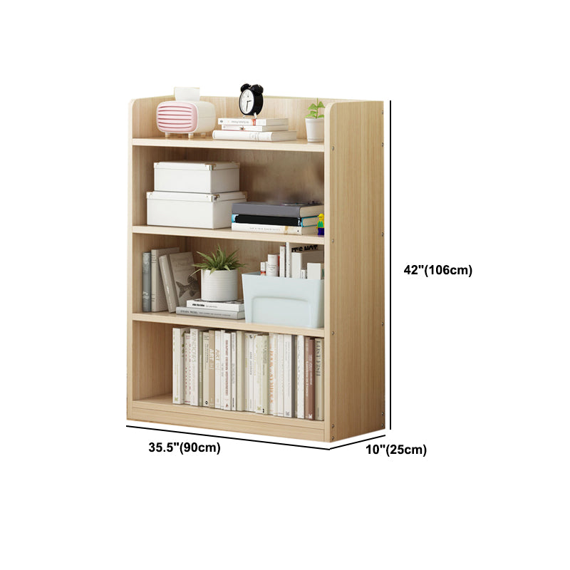 Modern Floor Shelf Bookcase Closed Back Wood Book Shelf for Home