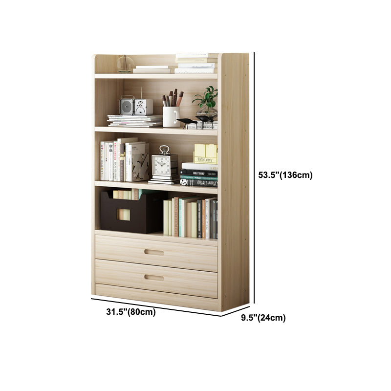 Modern Floor Shelf Bookcase Closed Back Wood Book Shelf for Home